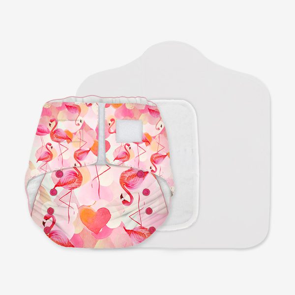 Snugkins: New Born Bliss Diaper (Flamingo Hearts)