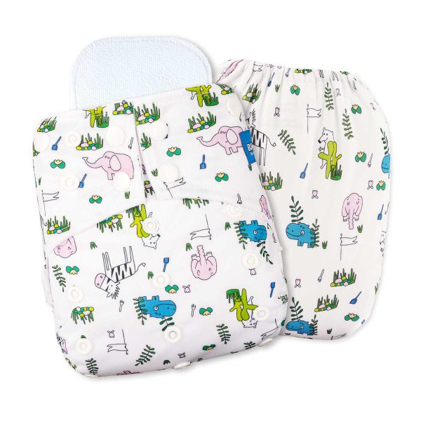 Bumbio : Reusable Pocket Regular Cloth Diaper With Cute Wild Animal Design