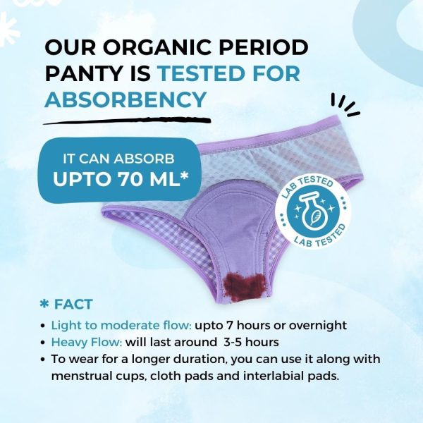 Soch Green :Lavender Checks Organic Period Panty (Bikini) - Image 7