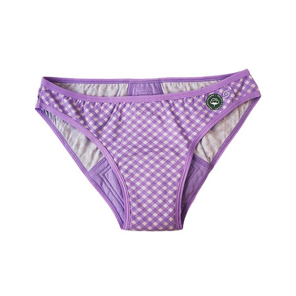 Soch Green :Lavender Checks Organic Period Panty (Bikini)