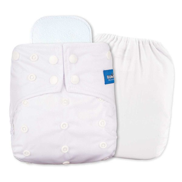 Bumbio : Plain White Reusable Regular Pocket Cloth Diaper