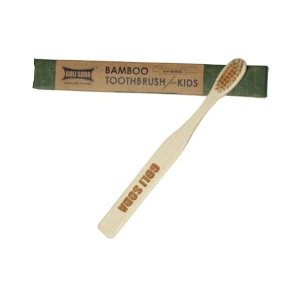 Goli Soda: Kids Toothbrush - Pack of 1 - Brush With Bamboo - Biodegradable / Eco Friendly / USDA Certified Biobased Product - Image 2