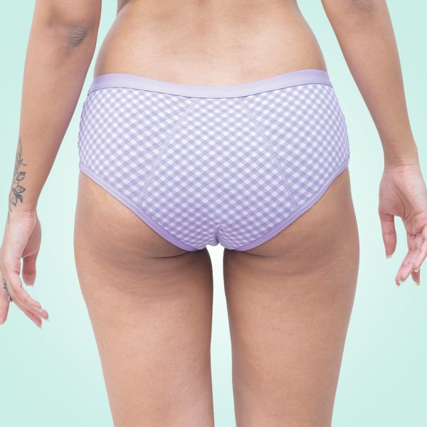 Soch Green : Lavender Checks Organic Period Panty (Hipster) - Image 4