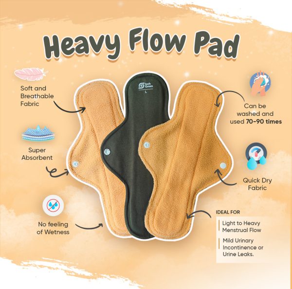 SochGreen : Reusable Cloth Pads (Heavy Flow)