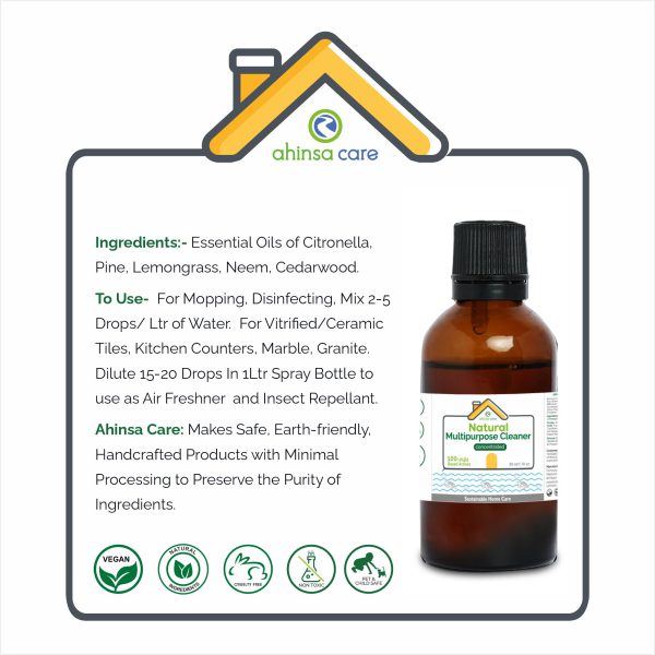 AHINSA CARE : Natural Multipupose Cleaner Concentrated 50ml - Image 2