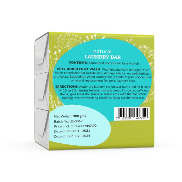 BubbleNut Wash : Natural Laundry Detergent Bar (100gms *3) - Image 2