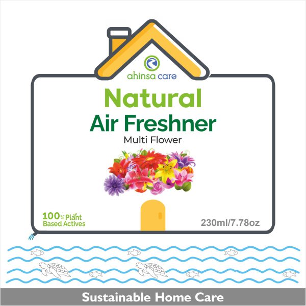 AHINSA CARE : Natural Air Freshener Multiflower 230ml - Image 3