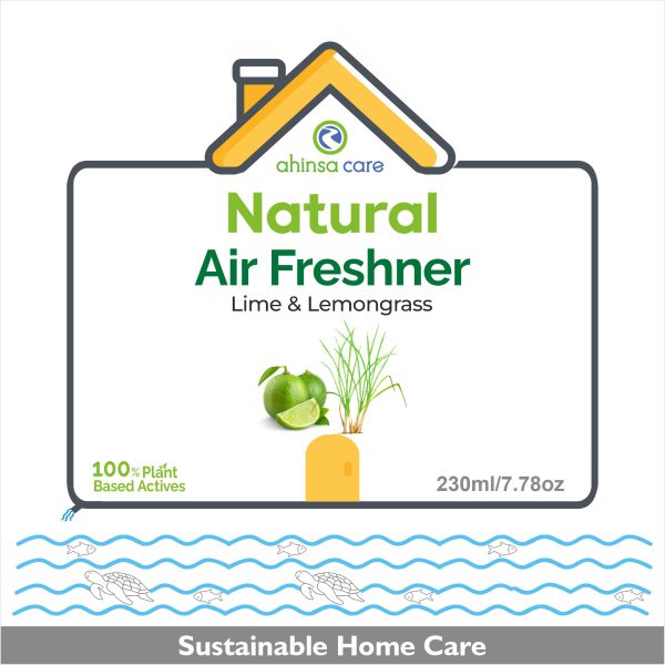 AHINSA CARE : Natural Air Freshener Lime Lemongrass 230ml - Image 2