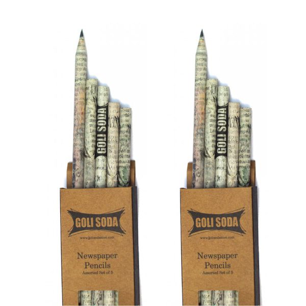 Goli Soda : Upcycled Plain Newspaper Pencils Pack(Pack of 20)