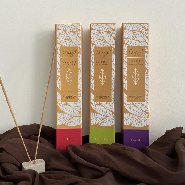 Esscent by ARPAN: Flower Waste Incense Sticks ( Rose Lemongrass Lavender)