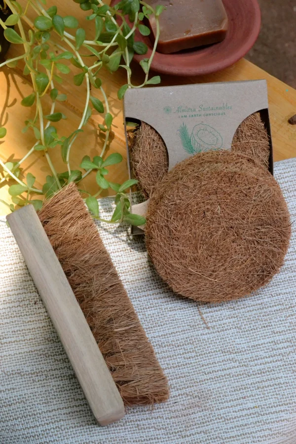 Almitra Sustainables : Coconut Fiber- Coir Scrub & Laundry Brush