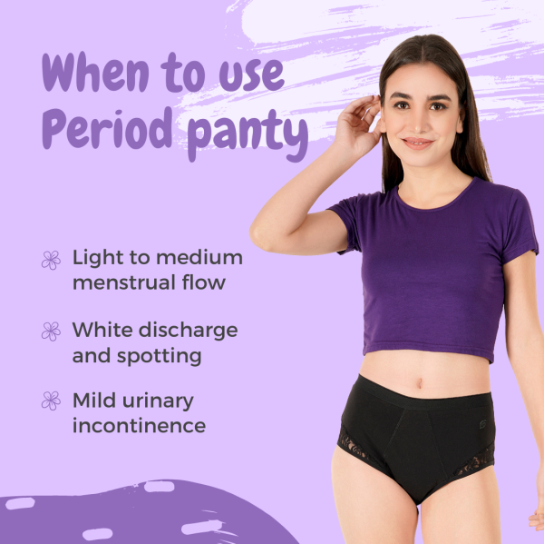 Soch Green : Black Organic Period Panty (Hipster) - Image 7