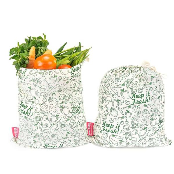 Goli Soda:  Keep It Fresh Reusable Cotton Vegetable Bag - Small (Pack of 6)