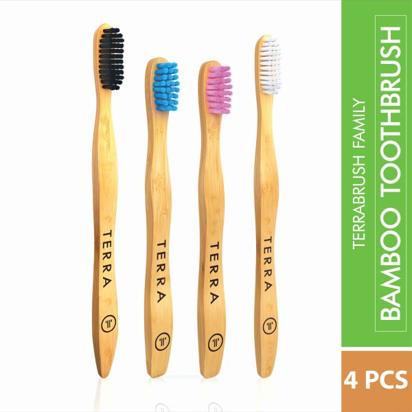 Terra : Bamboo Tooth Brush Family Pack (2 Adults, 2 Kids) - Image 3