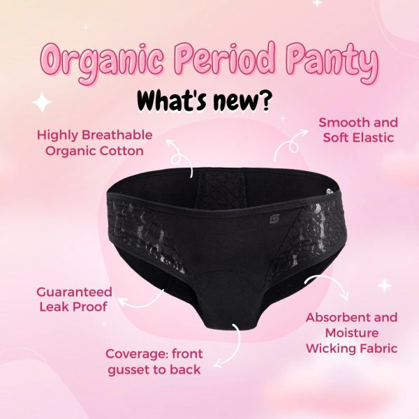 Soch Green : Black Organic Period Panty (Bikini)