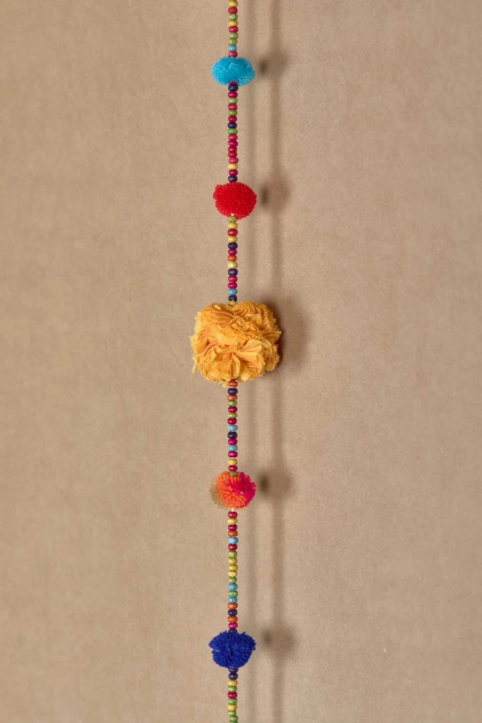 Use Me : Upcycled Beaded Pom-Pom Festive Decoration String Hanging Party Prop.
