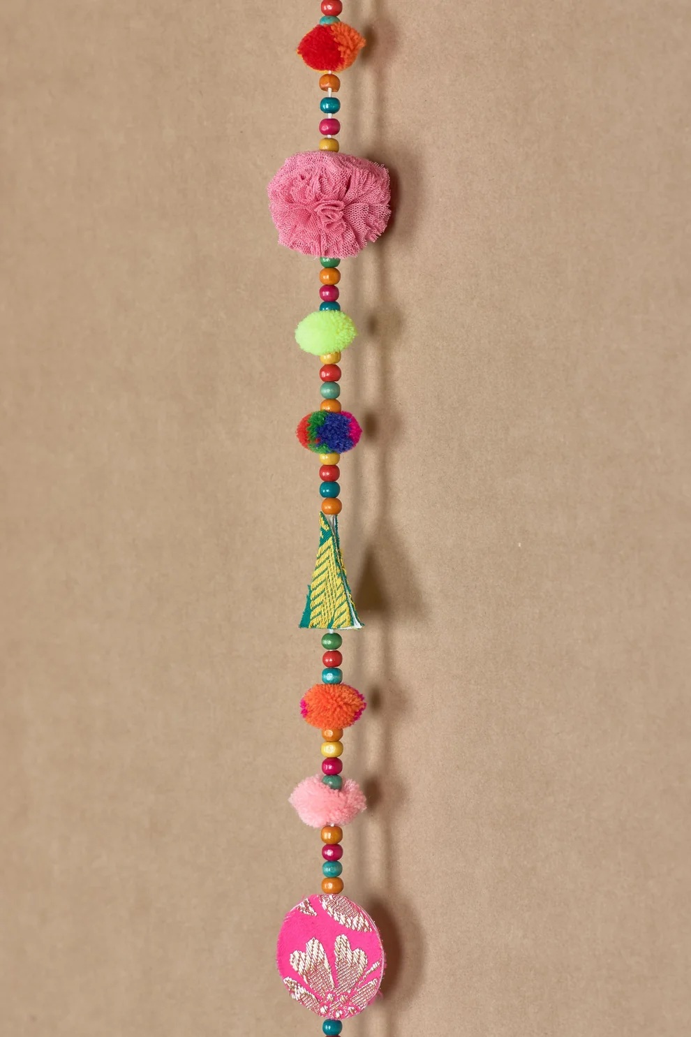 Use Me: Upcycled Chintzy Pom-Pom Festive Decoration String Hanging Party Prop.